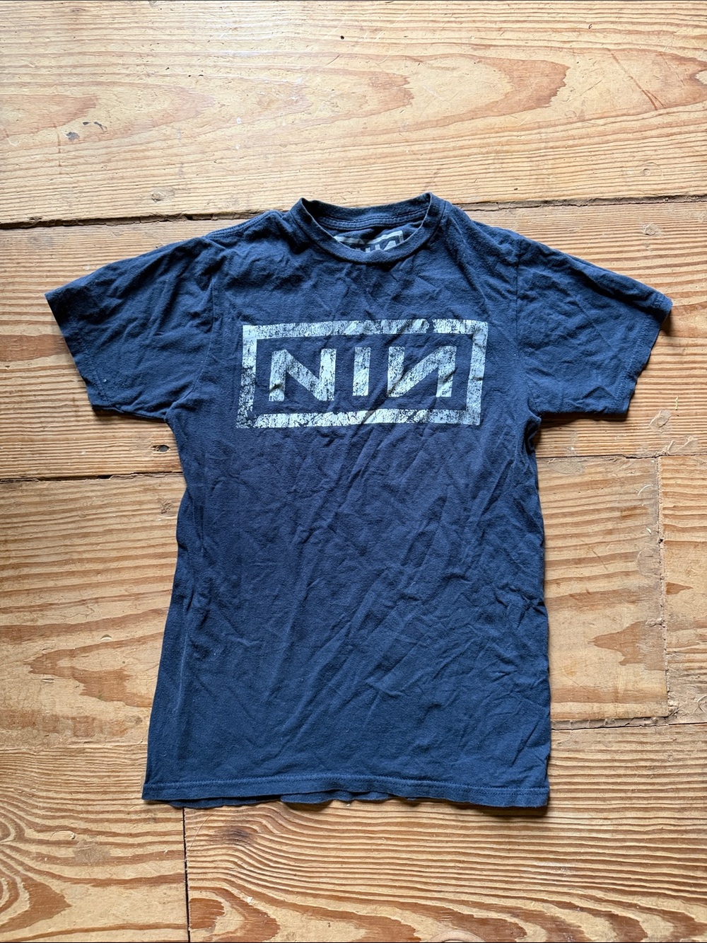 Nine Inch Nails Logo Tee in Navy